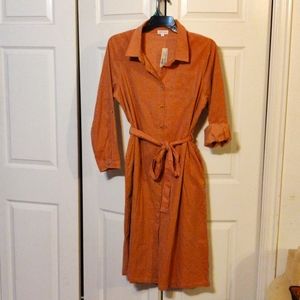 NWT SweetSalt Button Down Corduroy Dress. Dusty Pink. Size 14